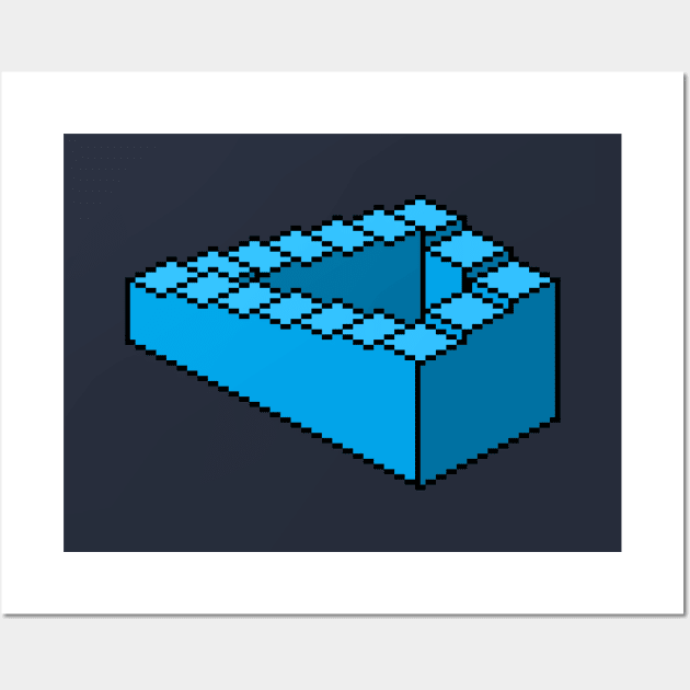 Isometric Penrose Stairs pixel art Wall Art by PXLFLX